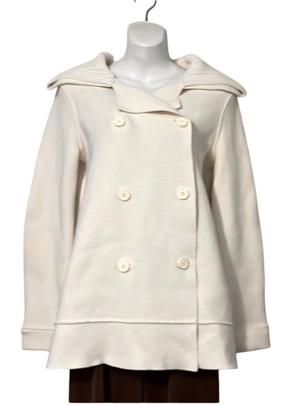 GAP Womens Cotton Double Breasted Cream Colored Thick Knit Cardigan Sweater M